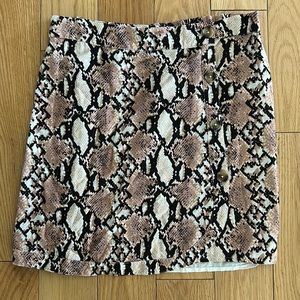 Miami Snake Print Button Mini Skirt